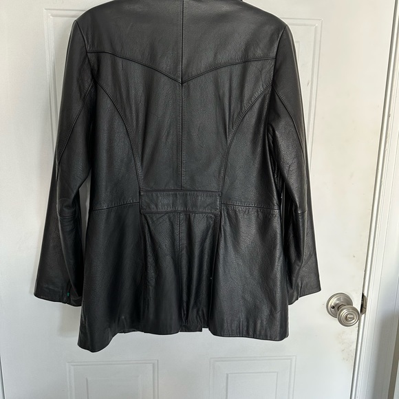 Wilsons Black Leather Blazer size L. EUC - Picture 7 of 12